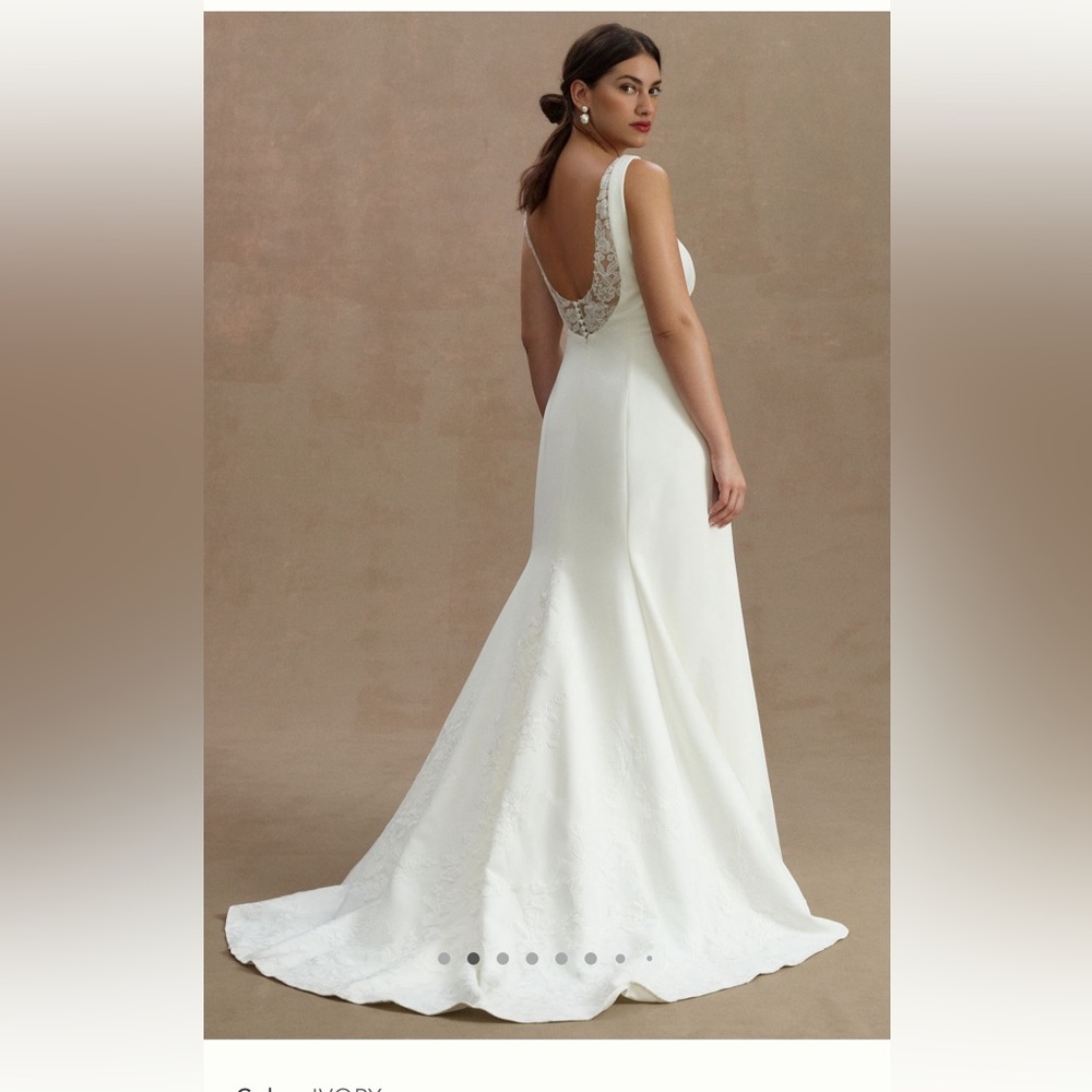 Jenny by Jenny Yoo Portia Square-Neck Fit & Flare Crepe Wedding Gown